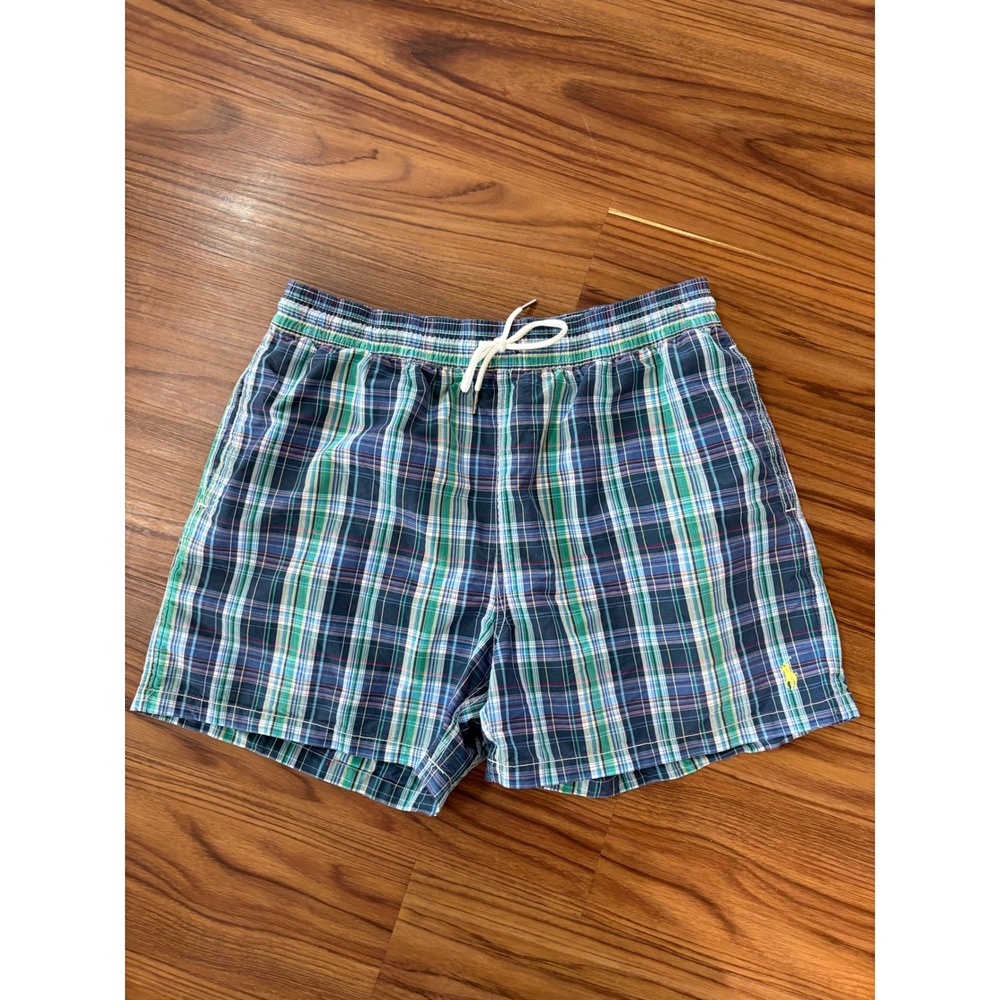 Polo Ralph Lauren blue plaid swim shorts trunks sz large